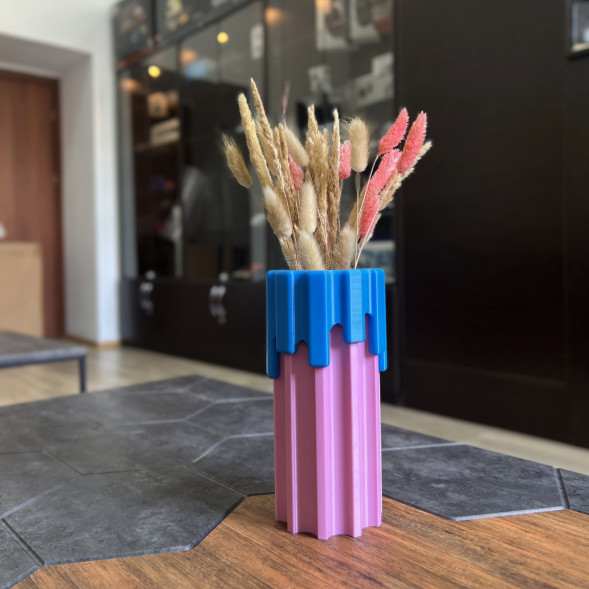 Ваза HatRom Drip, розовый - синий в Омске