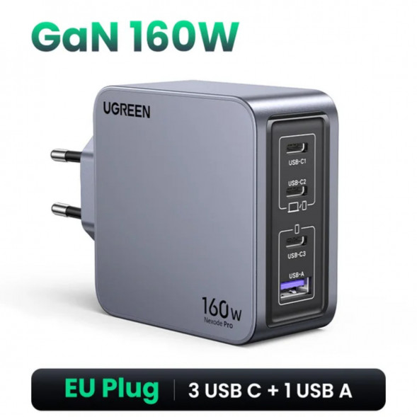 Сетевое зарядное устройство Ugreen 160W GaN USB-C в Омске