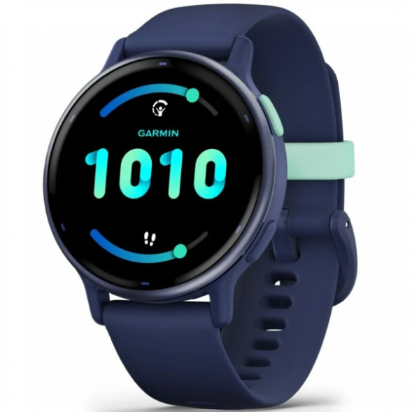 Умные часы Garmin Vivoactive 5, синие с металлически-синим безелем и силиконовым ремешком 010-02862-12 в Омске
