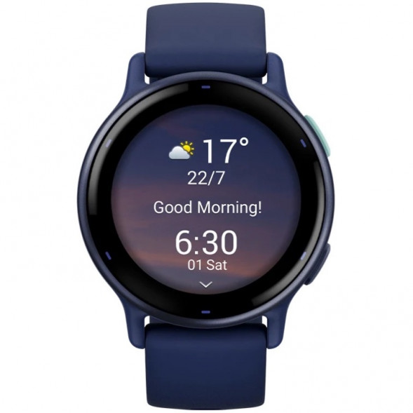 Умные часы Garmin Vivoactive 5, синие с металлически-синим безелем и силиконовым ремешком 010-02862-12 в Омске