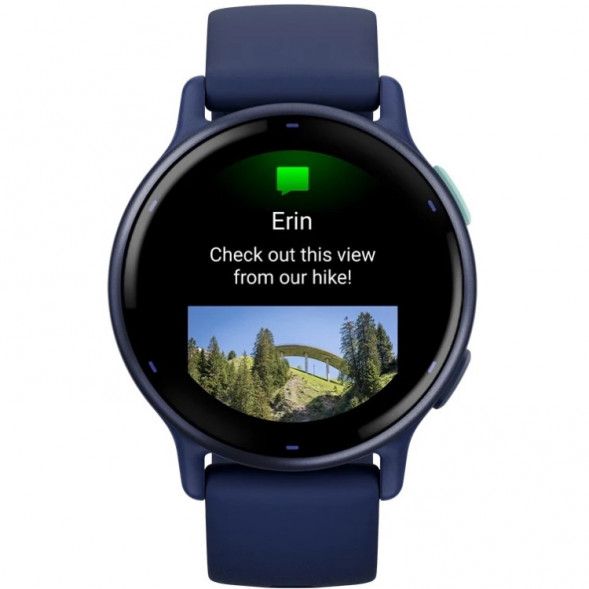 Умные часы Garmin Vivoactive 5, синие с металлически-синим безелем и силиконовым ремешком 010-02862-12 в Омске