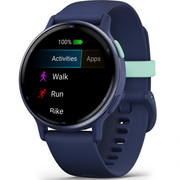 Умные часы Garmin Vivoactive 5, синие с металлически-синим безелем и силиконовым ремешком 010-02862-12 в Омске