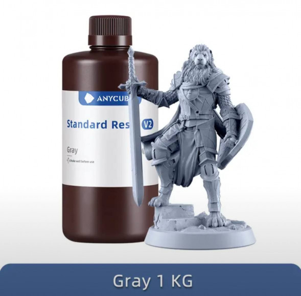 Смола для 3D печати ANYCUBIC Standart Resin V2 Gray 1 кг в Омске