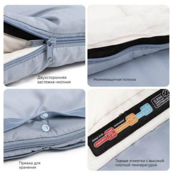 Спальный мешок Naturehike C180 (190x75см), голубой в Омске