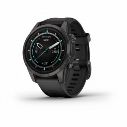 Умные часы Garmin EPIX PRO (Gen 2) Sapphire Edition 42 мм, титановый, угольно-серый, DLC, черный ремешок 010-02802-15