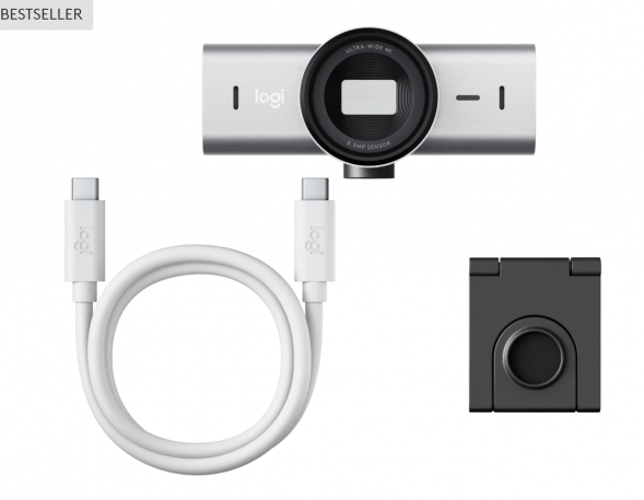 Веб-камера Logitech MX Brio 4K, Pale Grey в Омске