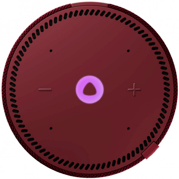 Умная колонка Яндекс Новая Станция Мини (с часами) - умная колонка с Алисой, красный гранат в Омске