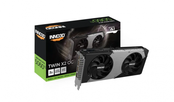 Видеокарта NVIDIA GeForce RTX 5060 Ti Inno3D Twin X2 OC 8GB N506T2-08D7X-193075N в Омске