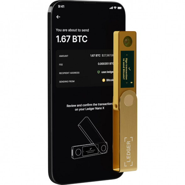 Аппаратный криптокошелек Ledger Nano X, Gold в Омске
