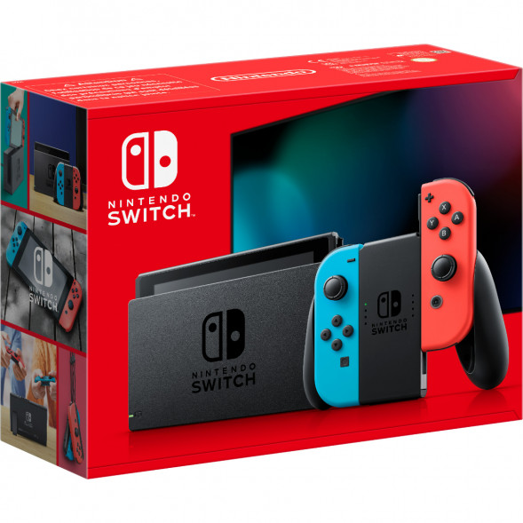 Игровая приставка Nintendo Switch OLED 64 ГБ, неоновый синий/неоновый красный в Омске