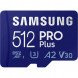 Карта памяти micro SDXC 512Gb Samsung PRO Plus U3 A2 V30 180/130MB/s в Омске
