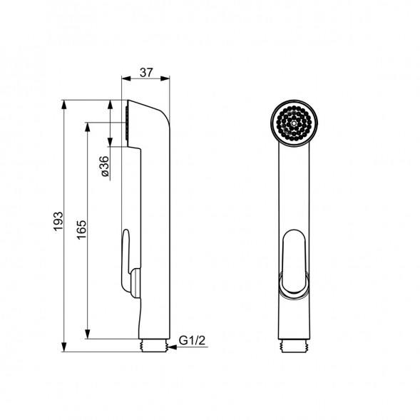 Лейка для гигиенического душа Oras Bidetta (242050-11), белый/черный в Омске