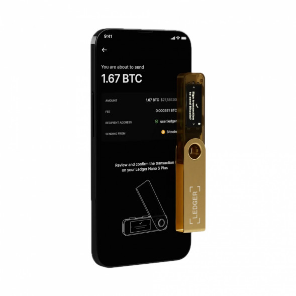 Криптокошелек Ledger Nano S Plus 1 шт., золотой в Омске