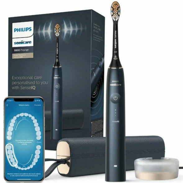 Звуковая зубная щетка Philips Sonicare 9900 Prestige HX9992, темно-синий в Омске