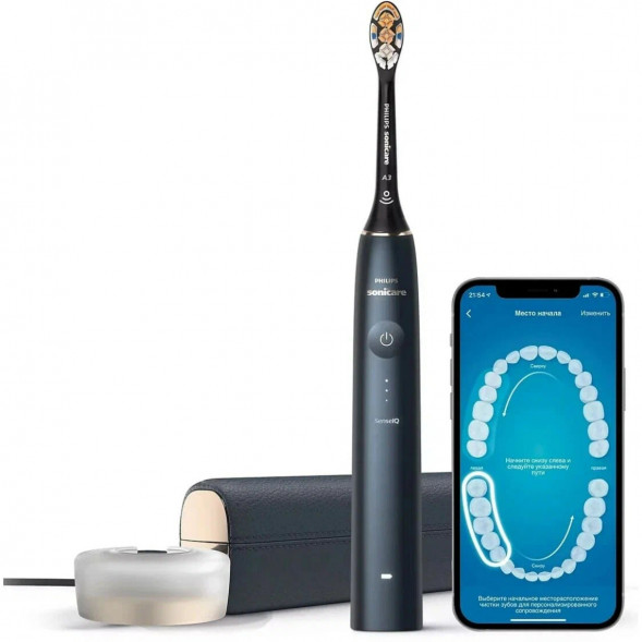 Звуковая зубная щетка Philips Sonicare 9900 Prestige HX9992, темно-синий в Омске