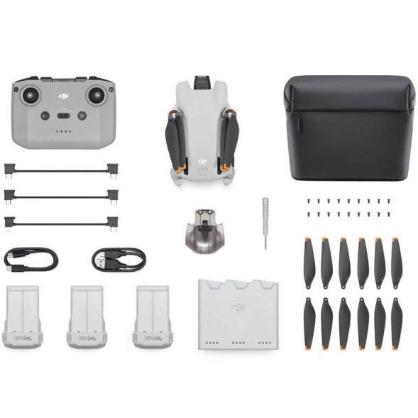 Квадрокоптер DJI Mini 3 Fly More Combo (DJI RC-N1) с пультом без дисплея, белый в Омске