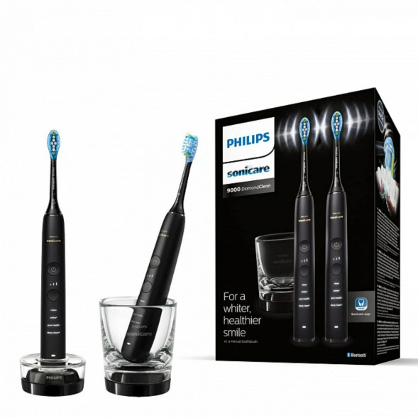Набор из 2 электрических зубных щеток Philips Sonicare DiamondClean 9000 HX9914/54, чёрный в Омске
