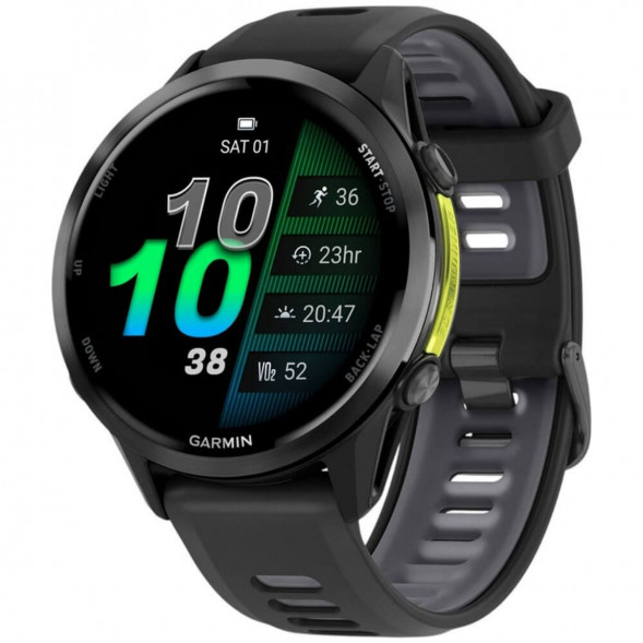 Умные часы Garmin Forerunner 970 Carbon Gray DLC Titanium ремешок Black/Translucent Whitestone 010-02969-10 в Омске