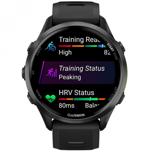 Умные часы Garmin Forerunner 970 Carbon Gray DLC Titanium ремешок Black/Translucent Whitestone 010-02969-10 в Омске