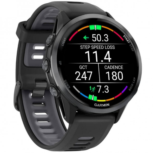 Умные часы Garmin Forerunner 970 Carbon Gray DLC Titanium ремешок Black/Translucent Whitestone 010-02969-10 в Омске