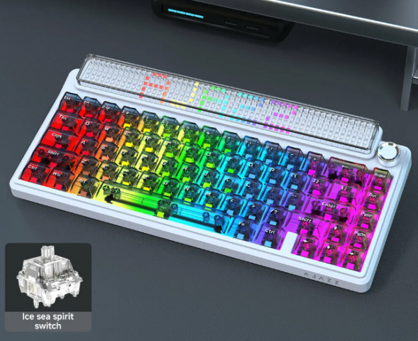 Беспроводная игровая механическая клавиатура Ajazz Pixel 68, 8K, Hot-Swap, RGB, с матричным LED экраном в Омске