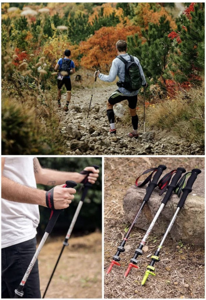 Треккинговая палка Naturehike 135 см, 1шт., серый/зеленый в Омске