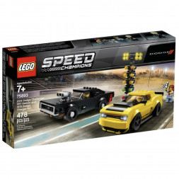 Конструктор LEGO Speed Champions 75893 2018 Dodge Challenger SRT Demon и 1970 Dodge Charger R/T