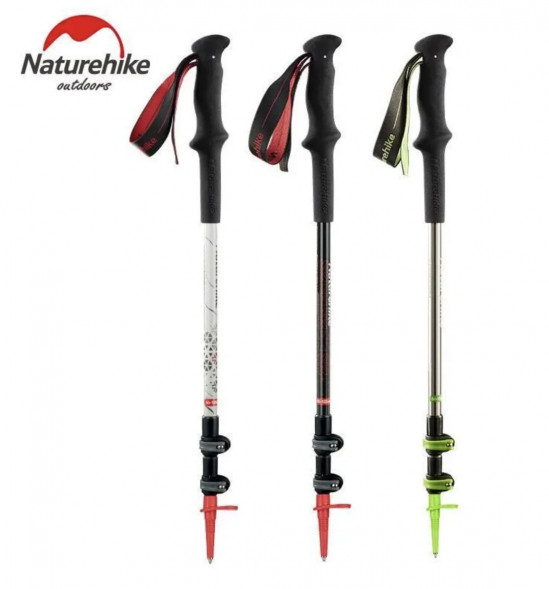 Треккинговая палка Naturehike 135 см, 1 шт., черный/красный в Омске