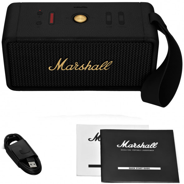 Портативная акустика Marshall Middleton, 60 Вт, черный и латунный в Омске