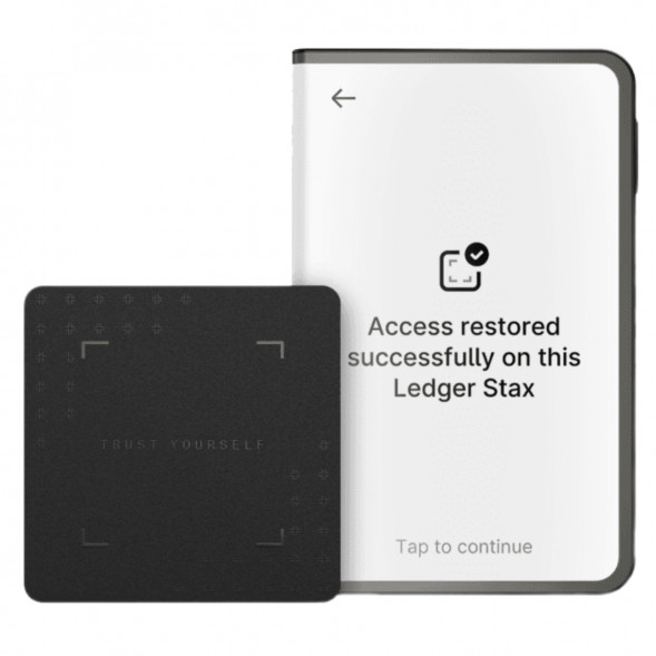 Аппаратный холодный криптокошелек Ledger Stax c чехлом Magnet Shell Black + Recovery Key в Омске