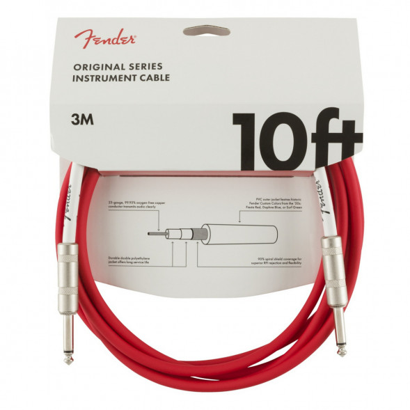 Инструментальный кабель Fender Original Series 10 Ft, 3 м, Jack 6.3, красный в Омске