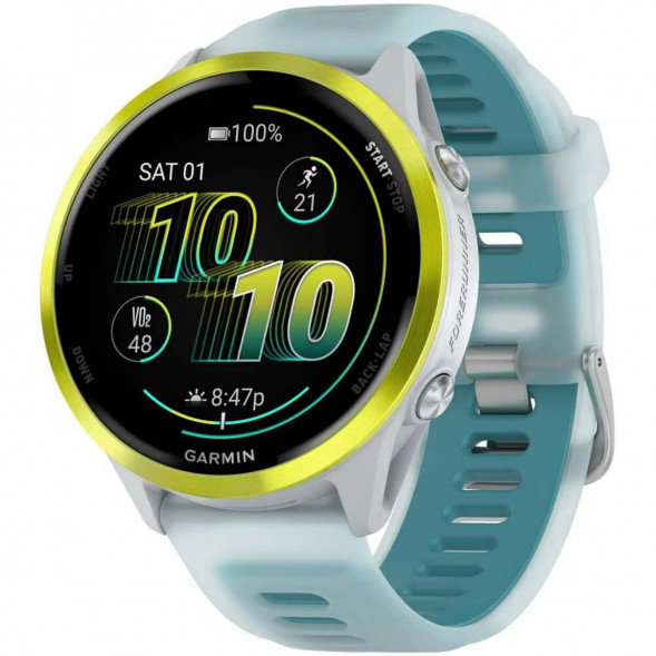 Умные часы Garmin Forerunner 570 47 мм Amp Yellow Aluminium/Translucent Whitestone/Turquoise 010-02971-01 в Омске