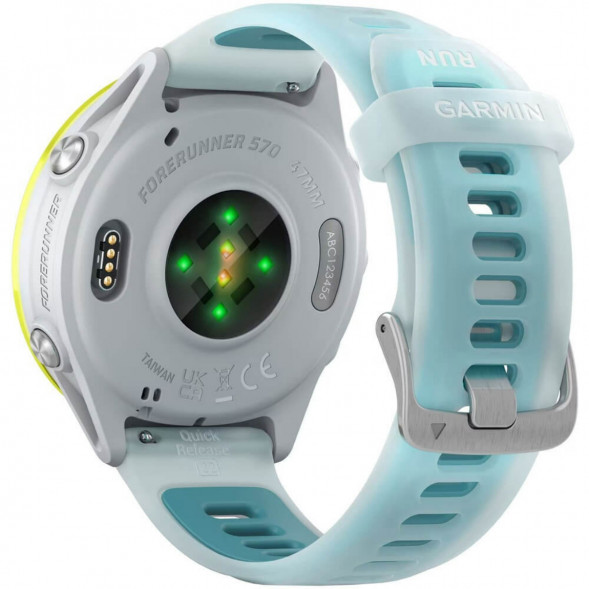 Умные часы Garmin Forerunner 570 47 мм Amp Yellow Aluminium/Translucent Whitestone/Turquoise 010-02971-01 в Омске
