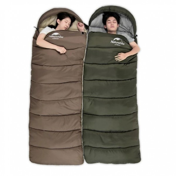 Спальный мешок Naturehike U350S (Правый), коричневый в Омске