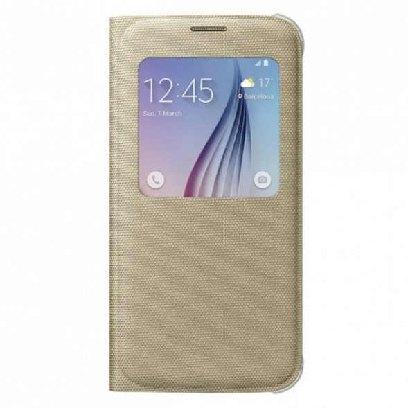 Чехол для Samsung Galaxy S6 S-View Cover (EF-CG920BFE), Gold в Омске