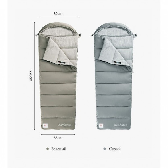 Спальный мешок Naturehike M300 (Левый), серый в Омске