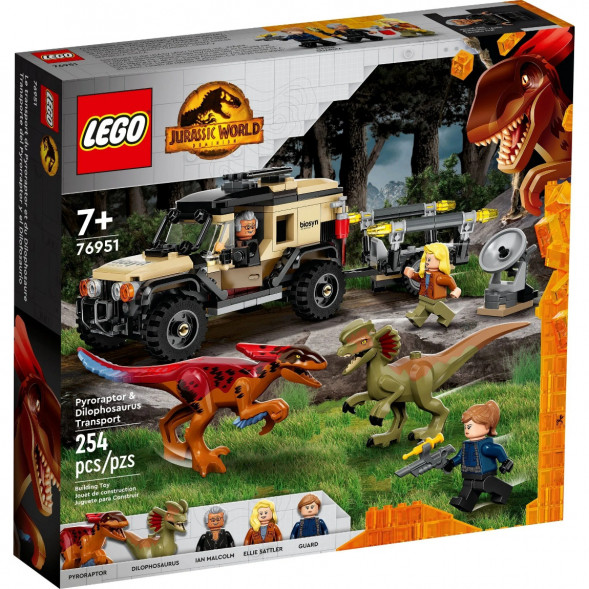 Конструктор LEGO Jurassic World 76951 Перевозка пирораптора и дилофозавра в Омске