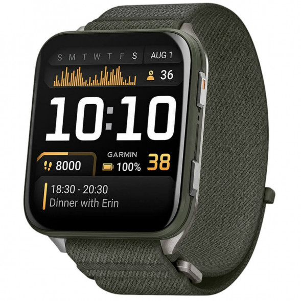 Умные часы Garmin Venu X1 Green с нейлоновым ремешком Moss ComfortFit 010-02980-03 в Омске
