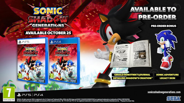 Игра Sonic x Shadow Generations Day One Edition [PS4, русские субтитры] в Омске
