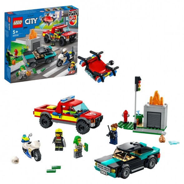 Конструктор LEGO City Fire 60319 Пожарная бригада и полицейская погоня в Омске