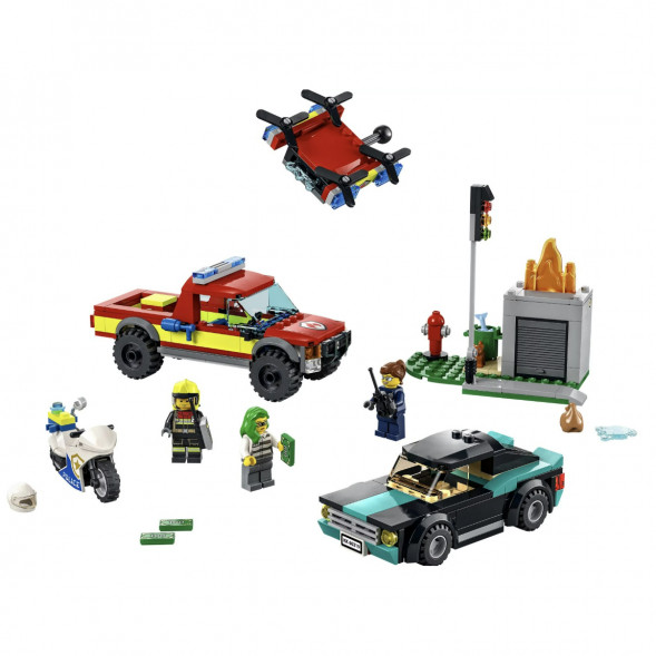 Конструктор LEGO City Fire 60319 Пожарная бригада и полицейская погоня в Омске