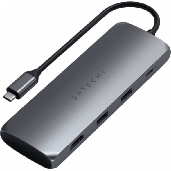 Док-станция Satechi USB-C Hybrid Multiport Adapter (with SSD Enclosure M.2 SATA, 2xUSB 3.1, USB Type-C, HDMI), Серый ST-UCHSEM в Омске