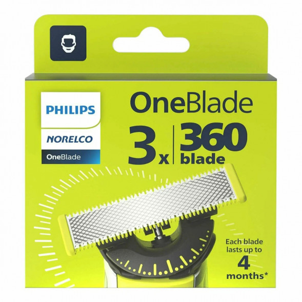 Сменные лезвия Philips OneBlade 360 QP430/50, 3 штуки в Омске