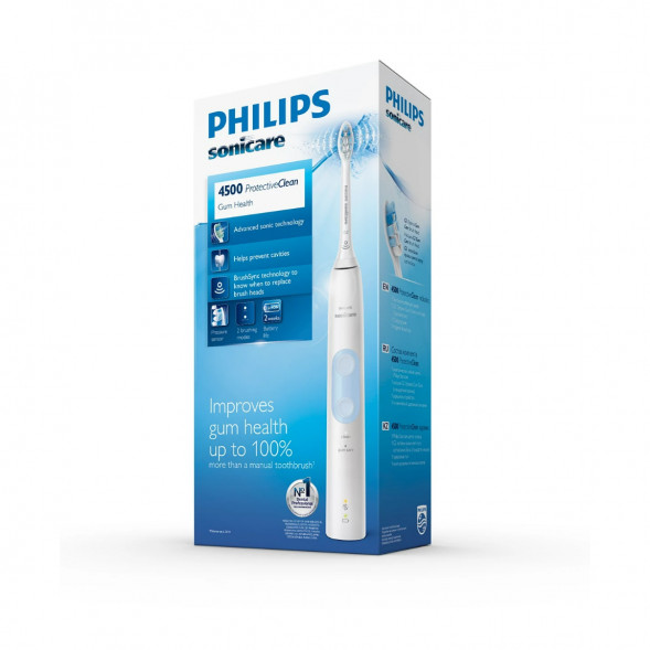 Электрическая звуковая зубная щетка Philips Sonicare ProtectiveClean 4500, White в Омске