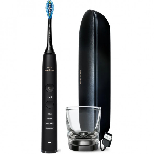 Электрическая зубная щетка Philips Sonicare Diamond Clean 9000 с USB-футляром и зарядным стеклом HX9911/09 в Омске