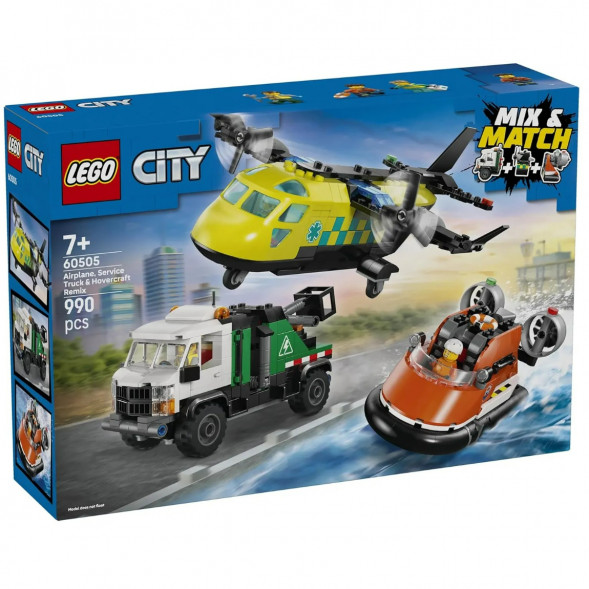 Конструктор LEGO City 60505 Самолет, сервисный грузовик и судно на воздушной подушке в Омске