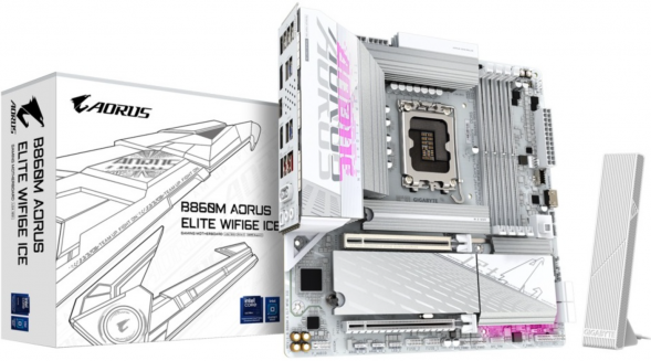 Материнская плата Gigabyte B860M AORUS ELITE WIFI6E ICE (LGA1851, mATX) в Омске