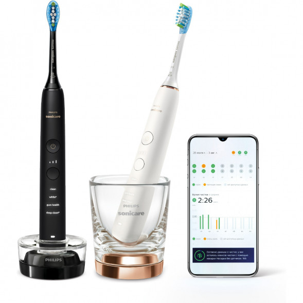 Набор из 2 электрических зубных щеток Philips Sonicare HX9914/57 9000 DiamondClean в Омске