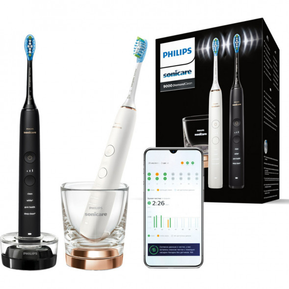 Набор из 2 электрических зубных щеток Philips Sonicare HX9914/57 9000 DiamondClean в Омске