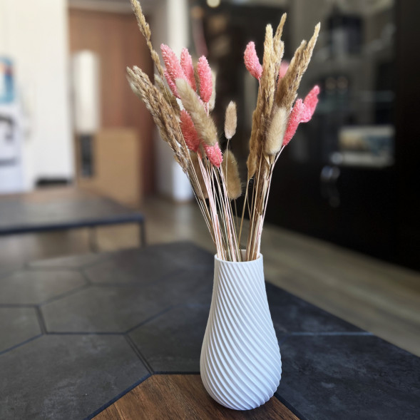 Ваза для сухоцветов HatRom Spiral, белый в Омске